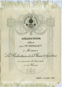 menu Berliet 1914 recto