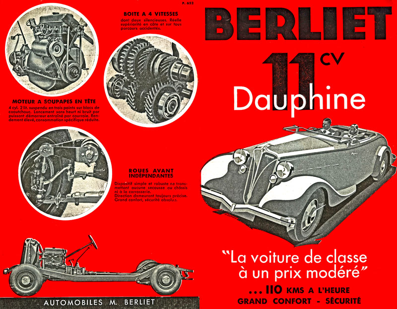 Voitures de légende Berliet 11 Cv Dauphine 1939 -1/43 Diecast Car ccc009 